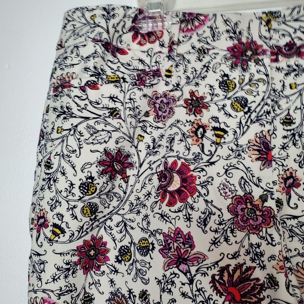 Loft Women's Ankle Pants Size 14 Floral The Riviera Pant - Picture 5 of 11